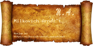 Milkovich Arnót névjegykártya